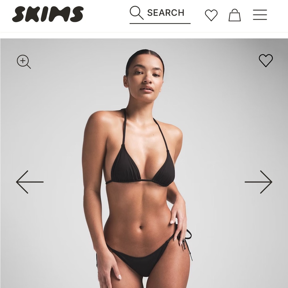 SKIMS Signature Swim Triangle Top and Dipped Tie Bikini Bottom Set
